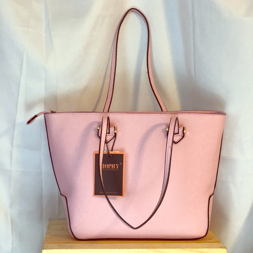 Vegan Leather Handbag (Soft Pink)